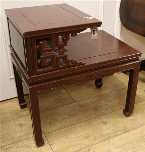 A Chinese hardwood telephone table W.61cm